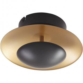Lámpara LED de techo Tiama de Lindby, metal, negro/oro, Ø 20 cm, moderna, para salón y comedor, 1 lámpara
