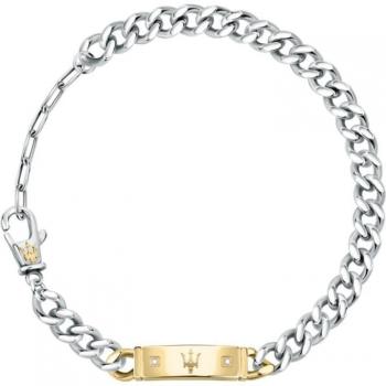 Pulsera Maserati JEWELS para Hombre de Acero con PVD Oro y Diamantes - JM221ATY07