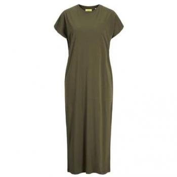 Vestido Midi de Manga Corta Astrid Boxy de Algodón para Mujer - Marrón, Talla XS