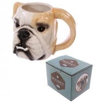 Tazza mug colazione in ceramica a forma di Bulldog inglese