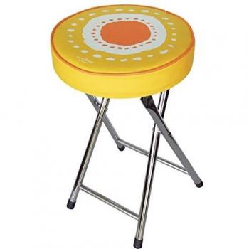 Laroom Taburete, Acero Inoxidable Legs y PlyMadera-PVC Cushion, Naranja