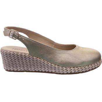 Sandalias de Mujer Pitillos 5567 Rafia Oro, Zapatillas Abiertas con Cuna, disponibles en varios colores