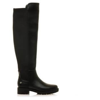 Botas de Mujer MTNG 59367 Altas con detalle de elástico en el lateral, cierre cremallera y puntera redonda en color negro