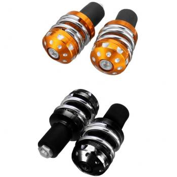 Gazechimp 2x Tapa de Extremo de Agarraderas Proteger de Mango para Motocicleta Negro y Oro