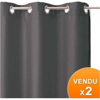 Cortina de Ocultación Atmosphera 135x240cm Poliéster Gris Opaco Pack de 2 Unidades