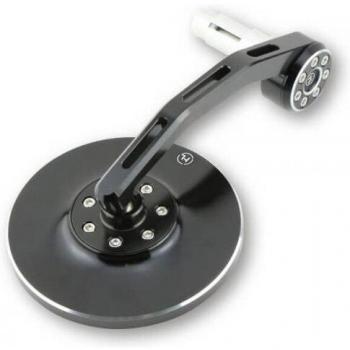 Espejo de manillar Highsider Conero - Negro, retrovisor estilo retro, fabricado en aluminio, diseño compacto y elegante, ajuste universal para diferentes tipos de motocicletas