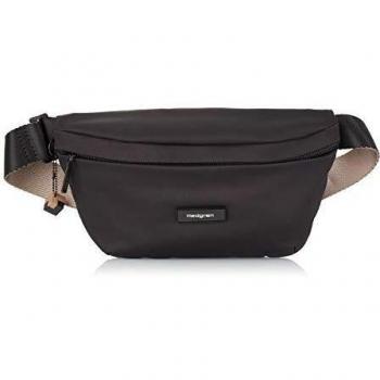 Riñonera Hedgren Halo negra impermeable de poliéster 22 cm