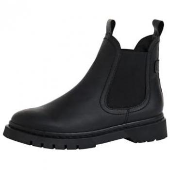 Tamaris Women's Leather Ankle Boots with Profiled Sole - Black - Size 37