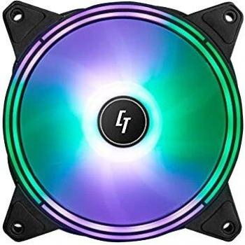 Ventilador RGB Chieftec NF-1225RGB, 120x120x25 mm, con conector de 3 pines/4 pines, negro