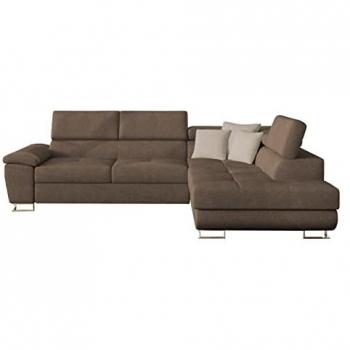 Sofá rinconero Comfivo 166, con función de descanso y caja de ropa de cama, dimensiones 270 x 202 x 71 cm
