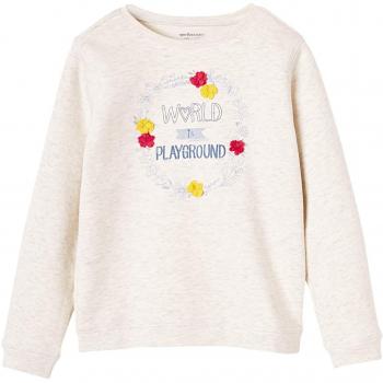 VERTBAUDET Sudadera niña con Mensaje Beige Medio Liso con Motivos 3-4 Anos, 102CM