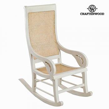 Sedia a dondolo di teak bianca by Craften Wood