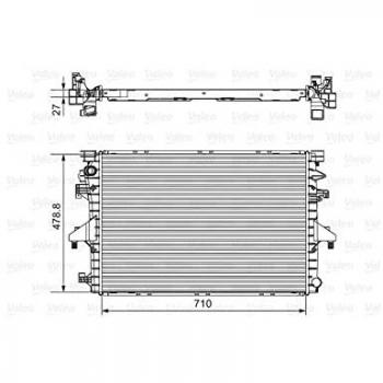 Radiador de refrigeración del motor Valeo 701654, tipo de producto: radiador, características: diseñado para la refrigeración eficiente del motor, fabricado por Valeo, compatible con múltiples modelos de vehículos