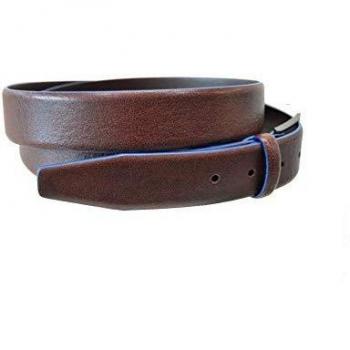 Piquadro Dark Brown Leather Belt Blue Square ONE SIZE Male