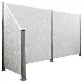 Cerca de polyrattan marca Gartenfreude, marco de aluminio, resistente a la intemperie, cerca entramada en ambas caras, blanco, 80 x 4 x 90 cm