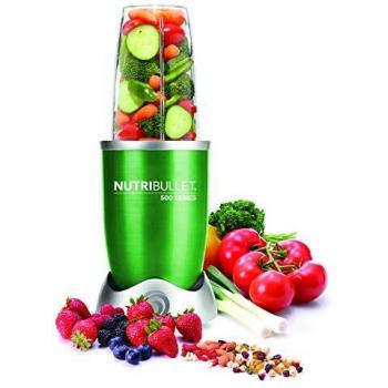 Nutribullet NB5-0628-G - Extractor de nutrientes con recetario en español, base motor de alta capacidad, 500 W, 20.000 rpm, incluye varios accesorios, color verde