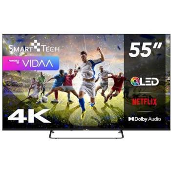 Televisor Smart Tech QLED 55 (139 cm) 4K UHD 55QV02K - VIDAA TV, 3xHDMI, 2xUSB, HDR10, Dolby Audio