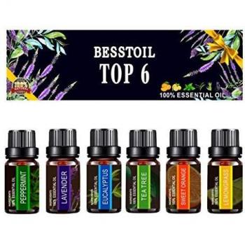Set de aceites esenciales de TOP6, Besstoil de grado terapéutico 100% puro aromaterapia difusor de aceites Set de regalo avender
