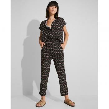 NAËLLE - Pantalones rectos de mujer de tiro alto con estampado floral