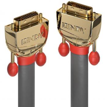 15m DVI-D Dual Link Cable, 2560x1600@60Hz, 9.9Gbps, Gold-Plated Connectors, High Quality, Gray