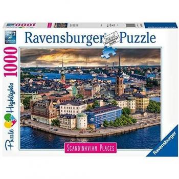Ravensburger Puzzle 1000 Piezas, Estocolmo - Suecia, Scandinavian Places, Puzzle para Adultos, Puzzles Paisajes Adultos, Rompecabezas Ravensburger de Alta Calidad