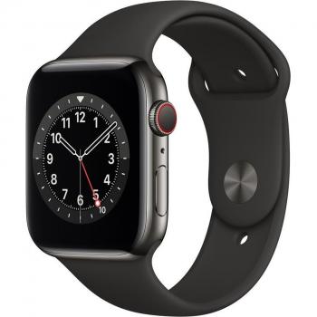 Apple Watch Series 6 (2020) GPS + Cellular 44 mm - Space Gray Aluminum - Black Sport Band
