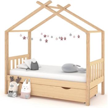 Estructura cama infantil con cajón de madera pino maciza 80x160 cm