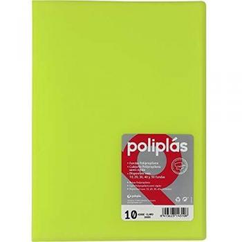 Grafoplás 01311221－Carpeta de fundas, A4, 10 fundas, color verde