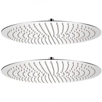 vidaXL 2X Cabezales de Ducha Efecto Lluvia Acero Inoxidable Diámetro 50cm Baño