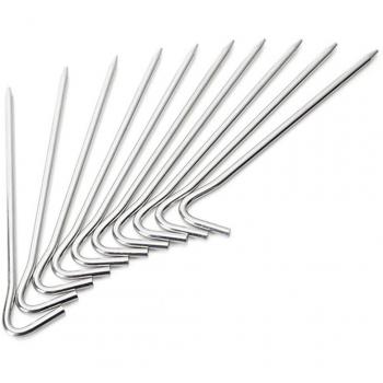 BEETEST 10 Pcs 18cm Juego de accesorios para tiendas de campaña Aleación de aluminio al aire libre Camping Senderismo carpa estacas gancho tierra de la clavija