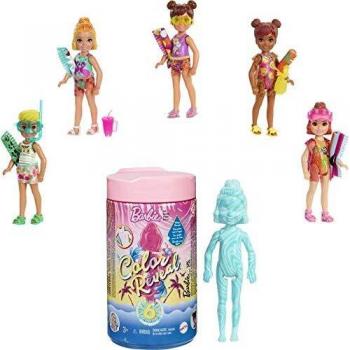 Muñeca Barbie Chelsea Color Reveal Playa con 6 Sorprendentes Accesorios (GTT25)