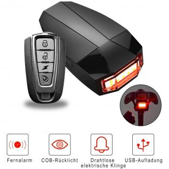 Outerdo Luz Trasera para Bicicleta Recargable USB Alarma Antirrobo LED y Faro Trasero Luces Rojas Impermeable Super Brillante y Fácil de Instalar Máxima Seguridad Ciclismo