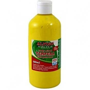 Botella tempera escolar 500 ml. Amarillo