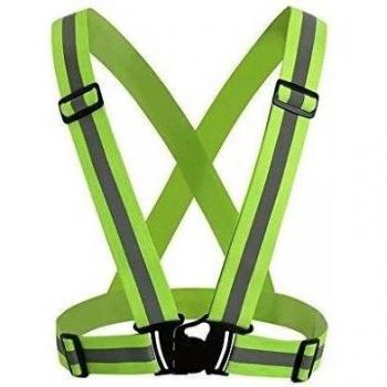 Chaleco Reflectante de Alta Visibilidad Ajustable Cinturón para Aumentar Seguridad Color Verde / Naranja - Verde