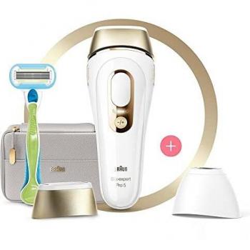 Braun Silk-expert Pro 5 PL5154 Depiladora de Luz Pulsada con Tecnología IPL, Reducción Permanente del Vello Visible en Casa, Incluye Estuche y Maquinilla de Afeitar