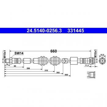 Latiguillo de freno ATE 24.5140-0256.3