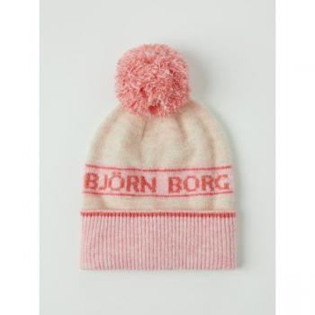 Borg Pom Beanie - Pink Knitted Hat with Pom-Pom