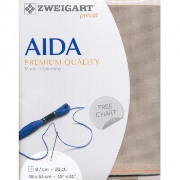 Zweigart precortadas Aida Extra Fine Col, 3021 Borde de la Tela, 48 x 53/68 cm