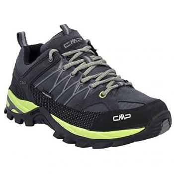 Zapatillas de Trekking CMP Rigel Low Impermeables para Hombre, Color Gris/Negro/Verde, Talla 42