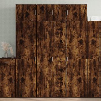 Aparador alto de madera de ingeniería en color roble ahumado, dimensiones 70x42,5x185 cm, marca vidaXL, color marrón