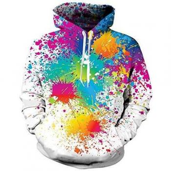 Goodstoworld Sudadera con Capucha Unisex Sudaderas con Capucha para Hombre Pullover Mujeres 3D con Capucha Pintura Splash Divertida Sudadera con Capucha de Manga Larga Sudadera Deportiva Deportiva XL