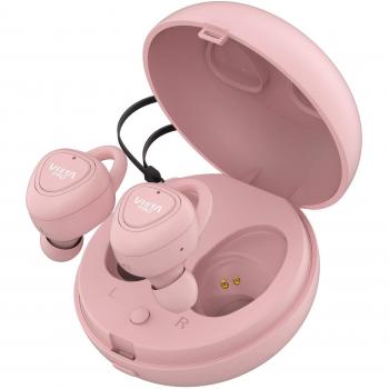 Auricular Case, Vieta Pro. Auricular Bluetooth 5.0 True Wireless VHP-TW15LP, con Resistencia al Agua IPX5, Acabado en Color Rosa Palo.