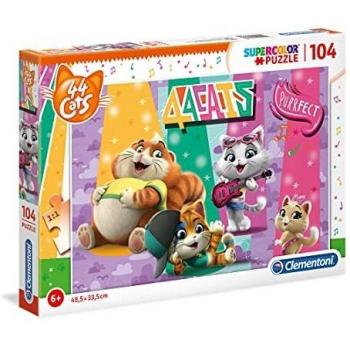 Puzzle 104 Piezas 44 Gatos - Supercolor Ideal para Niños