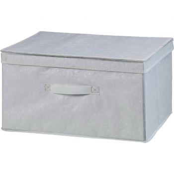 H & L Russel - Caja plegable de almacenamiento, con diseño en relieve, tamaño grande, color blanco