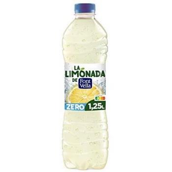Font Vella Lim0nada Zero Agua Mineral Natural con Zumo de Limón, Botella de 1.25L
