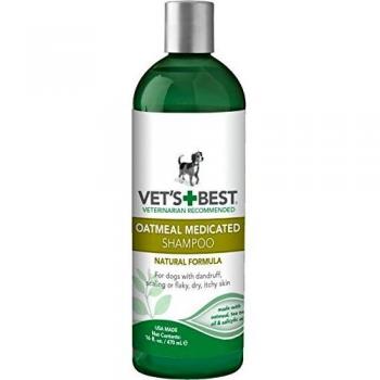 Vet's Best Medicated Oatmeal Shampoo for Dogs | Soothes Dog Dry Skin | Cleans, Moisturizes, and Conditions Skin and Coat 470ml