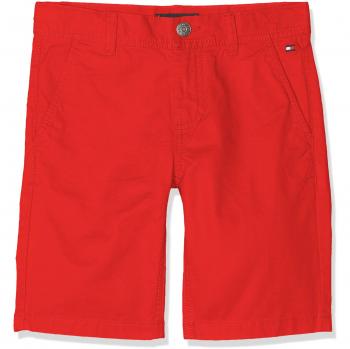 Tommy Hilfiger Essential Twill New Chino Short, Pantalones Cortos para Niños, Rojo