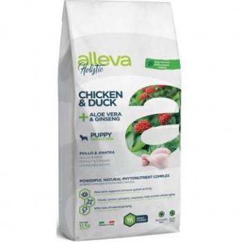Alleva Holistic Pienso para Cachorros de Razas Medianas con Pollo y Pato, enriquecido con Aloe Vera y Ginseng