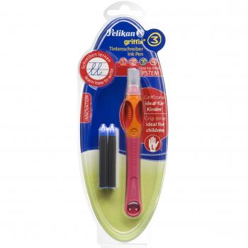 Pelikan Griffix 960930 - Bolígrafo recargable para zurdos, color rosa