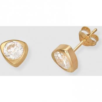 Pendientes de oro con circonitas incrustadas, elegantes y brillantes